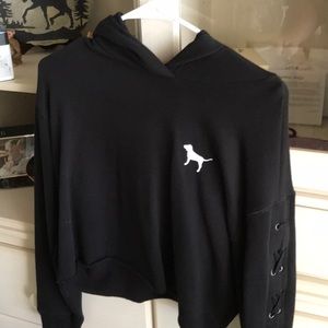 Pink Victoria Secret Crop Hoodie